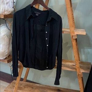 Express Women’s Black Casual Button Down Shirt